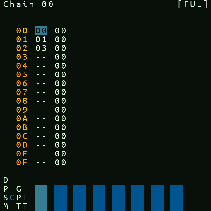 screen capture of chain screen