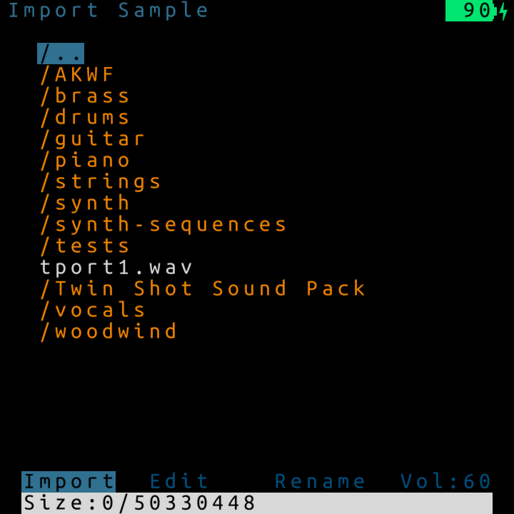 screen capture of sample screen