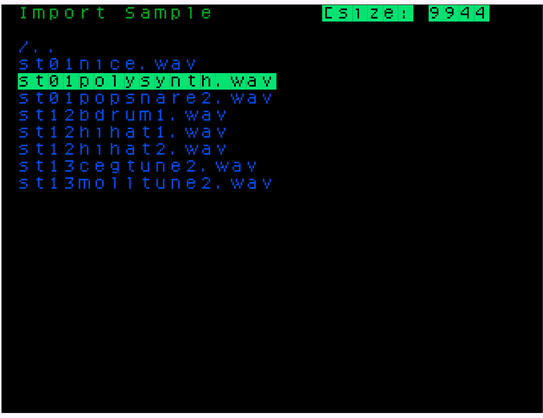 screen capture of sample screen