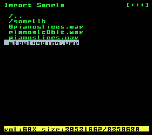 screen capture of sample screen