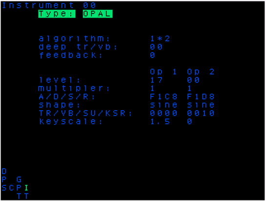 screen capture of OPAL instrument screen