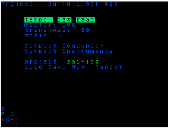 screen capture of project screen