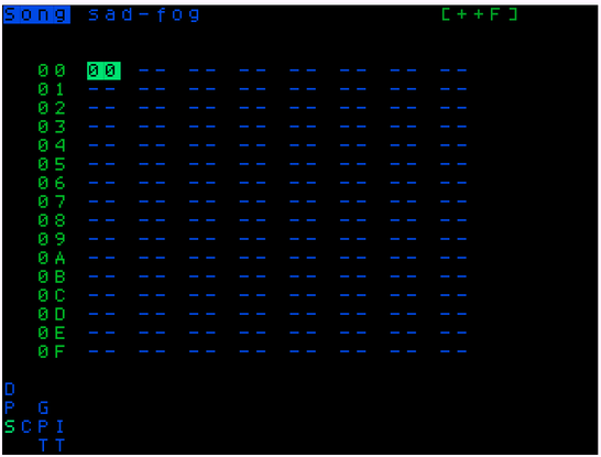 screen capture of song screen
